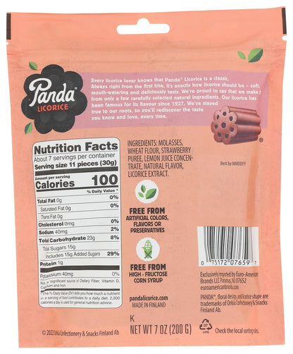 Product image of Panda All Natural Licorice Chews Strawberry Flavor 7 oz 7 oz Pack of 2