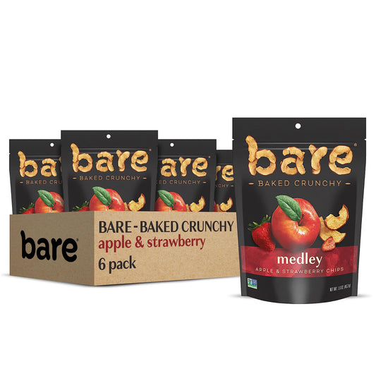 Product image of Bare Baked Crunchy Medleys Apple Strawberry Fruit Snack Mix Single Serve Bags 1.6 oz 1.6 oz Pack of 6