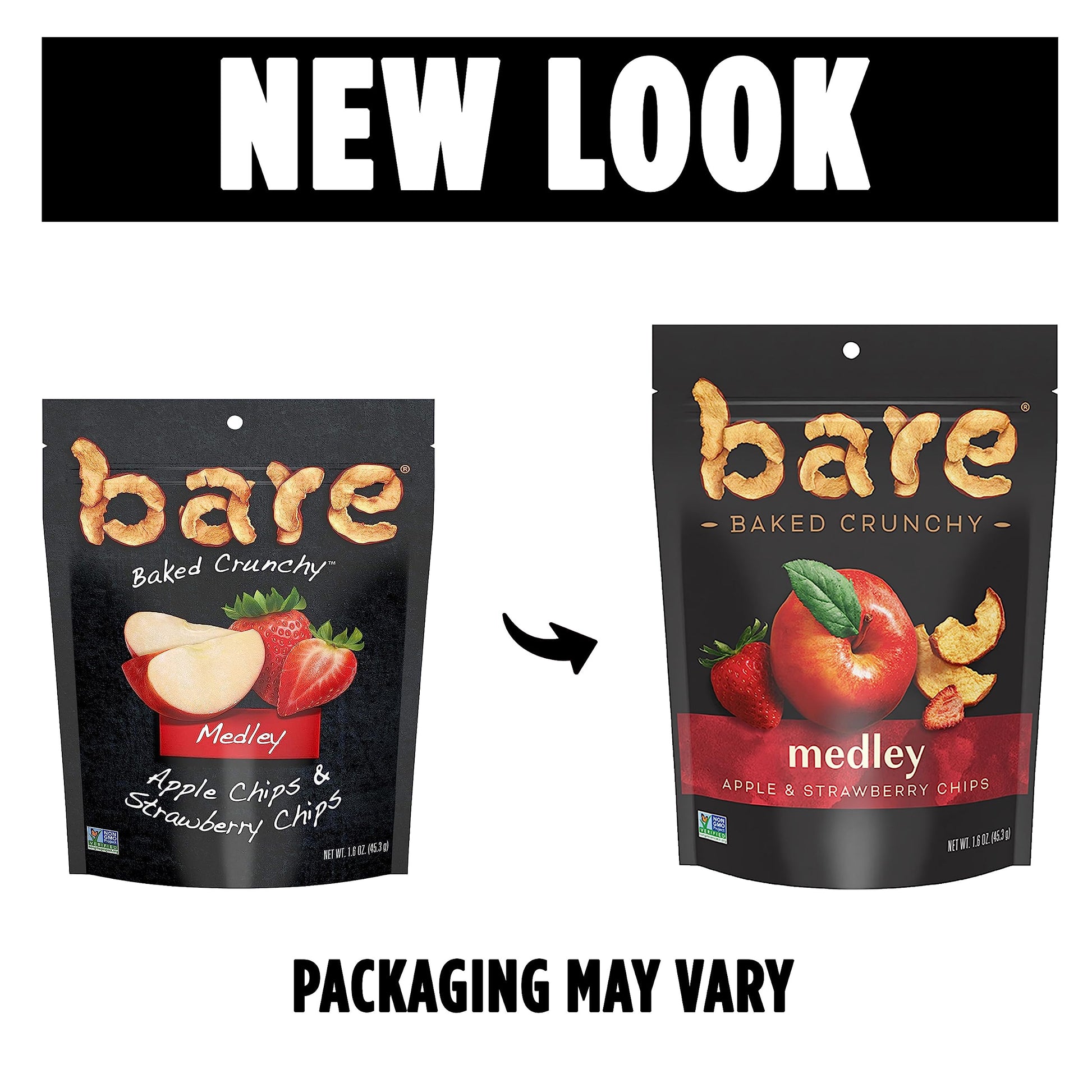 Product image of Bare Baked Crunchy Medleys Apple Strawberry Fruit Snack Mix Single Serve Bags 1.6 oz 1.6 oz Pack of 6