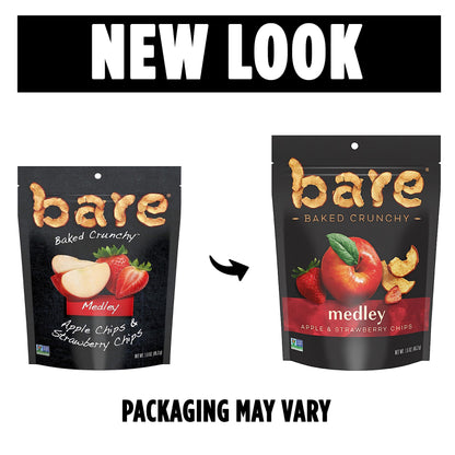 Product image of Bare Baked Crunchy Medleys Apple Strawberry Fruit Snack Mix Single Serve Bags 1.6 oz 1.6 oz Pack of 6