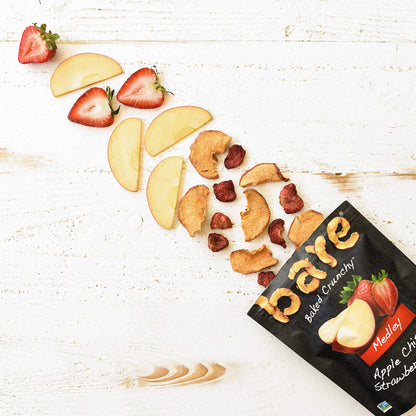 Product image of Bare Baked Crunchy Medleys Apple Strawberry Fruit Snack Mix Single Serve Bags 1.6 oz 1.6 oz Pack of 6