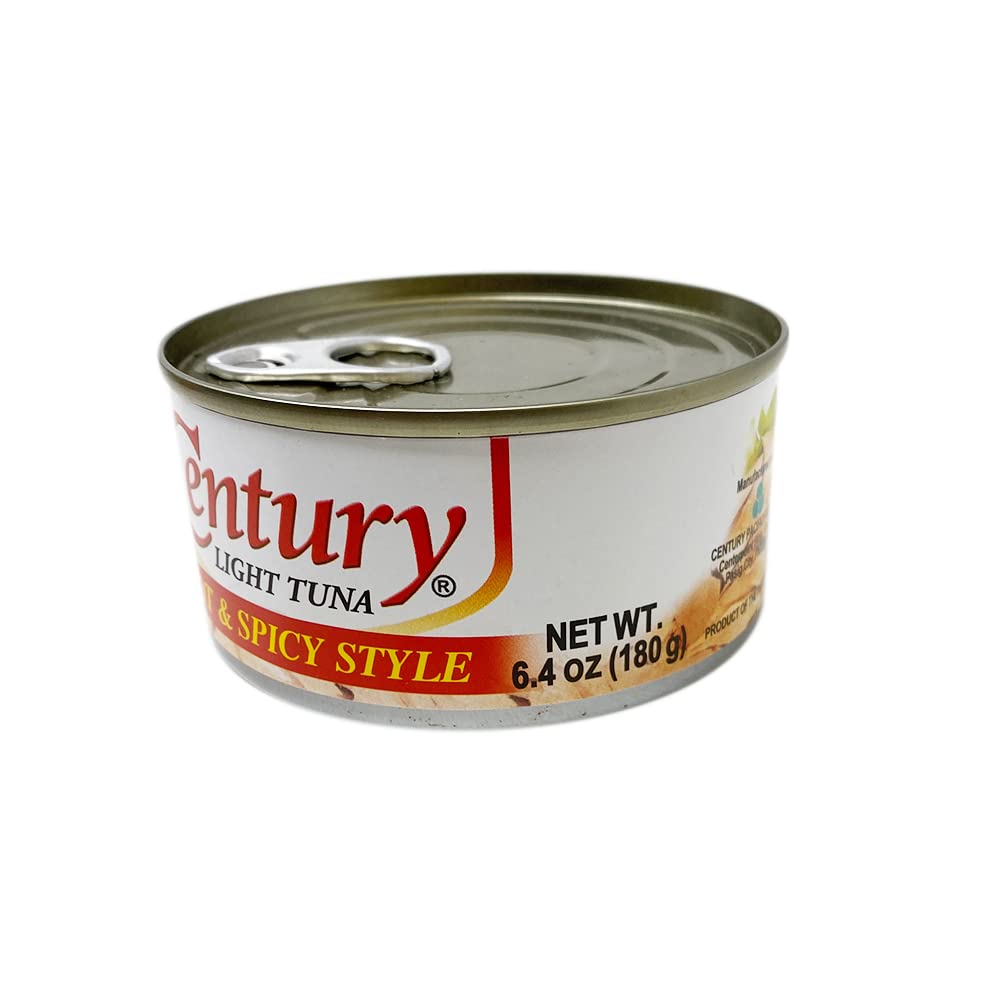 Product image of Century Tuna Hot and Spicy Flaked Light Tuna in Oil High in Protein Rich in Omega 3 DHA Canned Tuna 4.9 oz