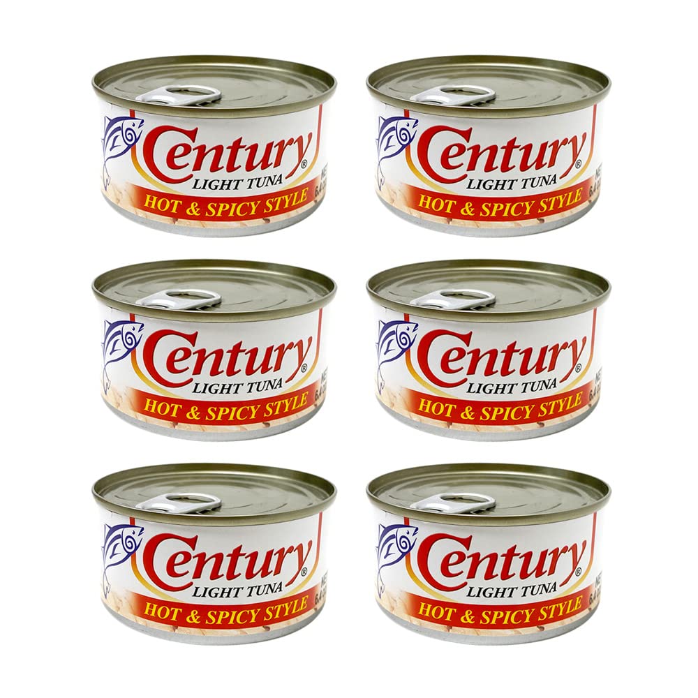 Product image of Century Tuna Hot and Spicy Flaked Light Tuna in Oil High in Protein Rich in Omega 3 DHA Canned Tuna 4.9 oz