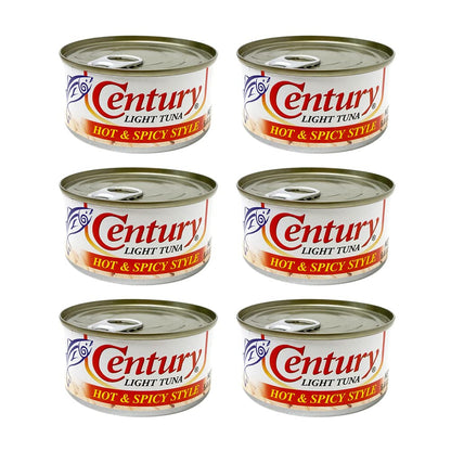 Product image of Century Tuna Hot and Spicy Flaked Light Tuna in Oil High in Protein Rich in Omega 3 DHA Canned Tuna 4.9 oz