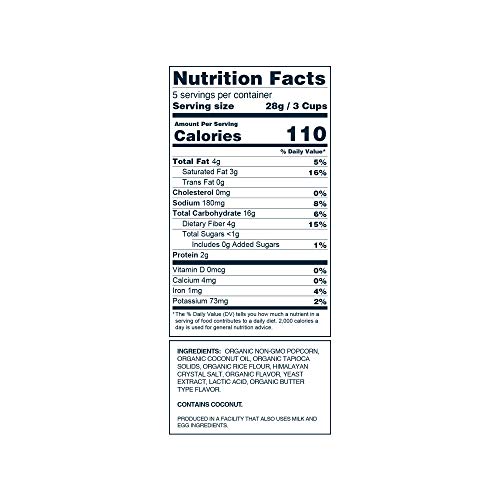 Product image of LesserEvil "No Cheese" Cheesiness Organic Popcorn Coconut Oil No Artificial Ingredients Bags 5 oz 5 oz Pack