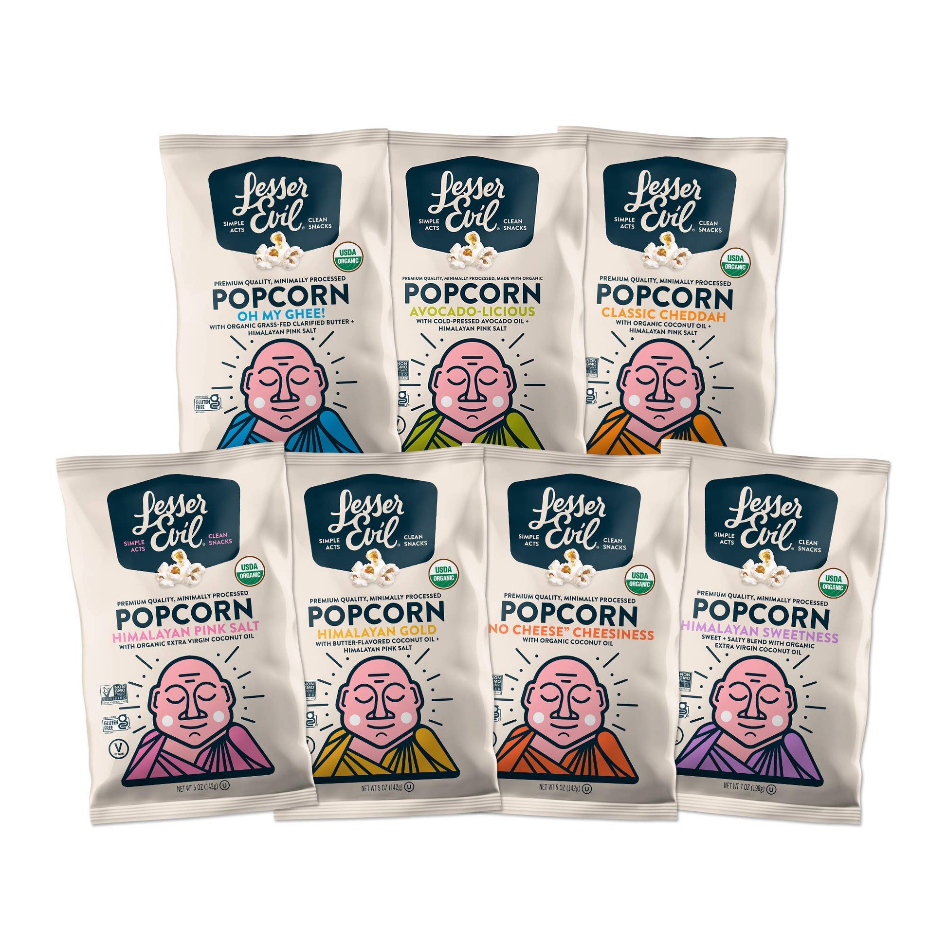 Product image of LesserEvil "No Cheese" Cheesiness Organic Popcorn Coconut Oil No Artificial Ingredients Bags 5 oz 5 oz Pack