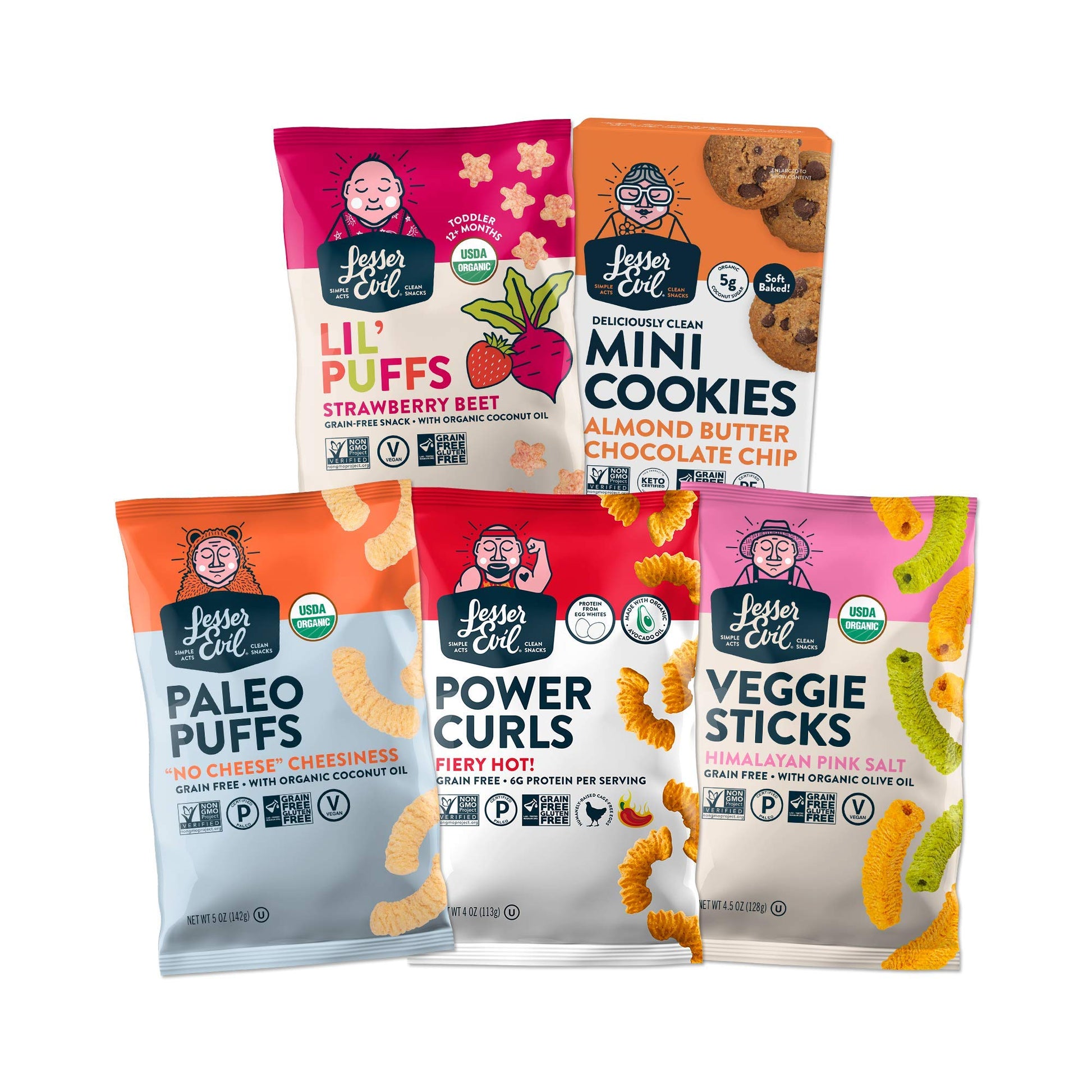 Product image of LesserEvil "No Cheese" Cheesiness Organic Popcorn Coconut Oil No Artificial Ingredients Bags 5 oz 5 oz Pack