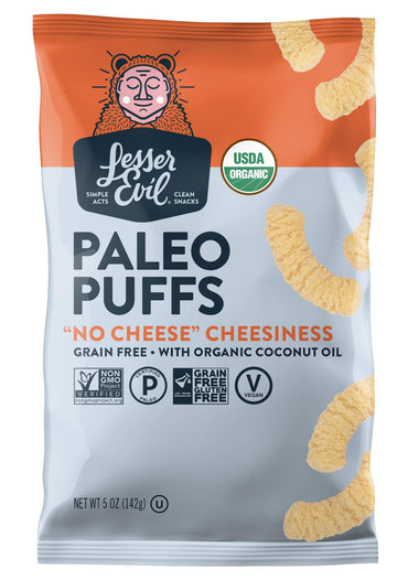 Product image of LesserEvil "No Cheese" Cheesiness Organic Paleo Puffs No Artificial Ingredients Grain Free Vegan Bags 5 oz 5