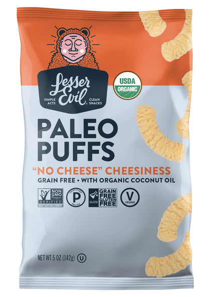 Product image of LesserEvil "No Cheese" Cheesiness Organic Paleo Puffs No Artificial Ingredients Grain Free Vegan Bags 5 oz 5