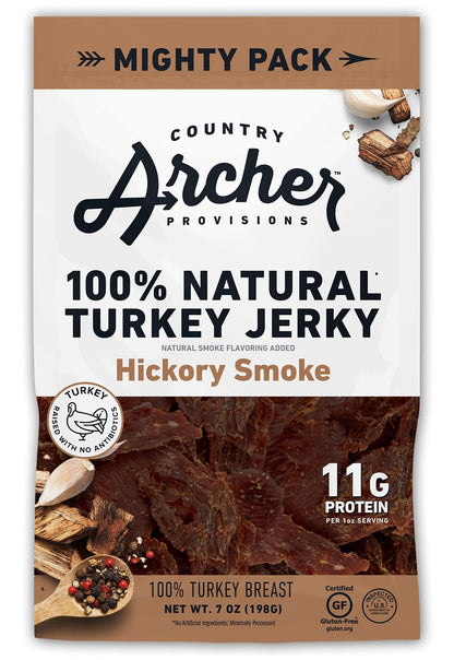 Product image of Country Archer Hickory Smoke Turkey Jerky Meat Snack Gluten Free Keto Turkey 7 oz 7 oz Pack of 1