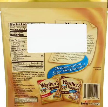 Product image of Werther's Original Sugar Free Chewy Caramels Individually Wrapped 7.7 oz 7.7 oz