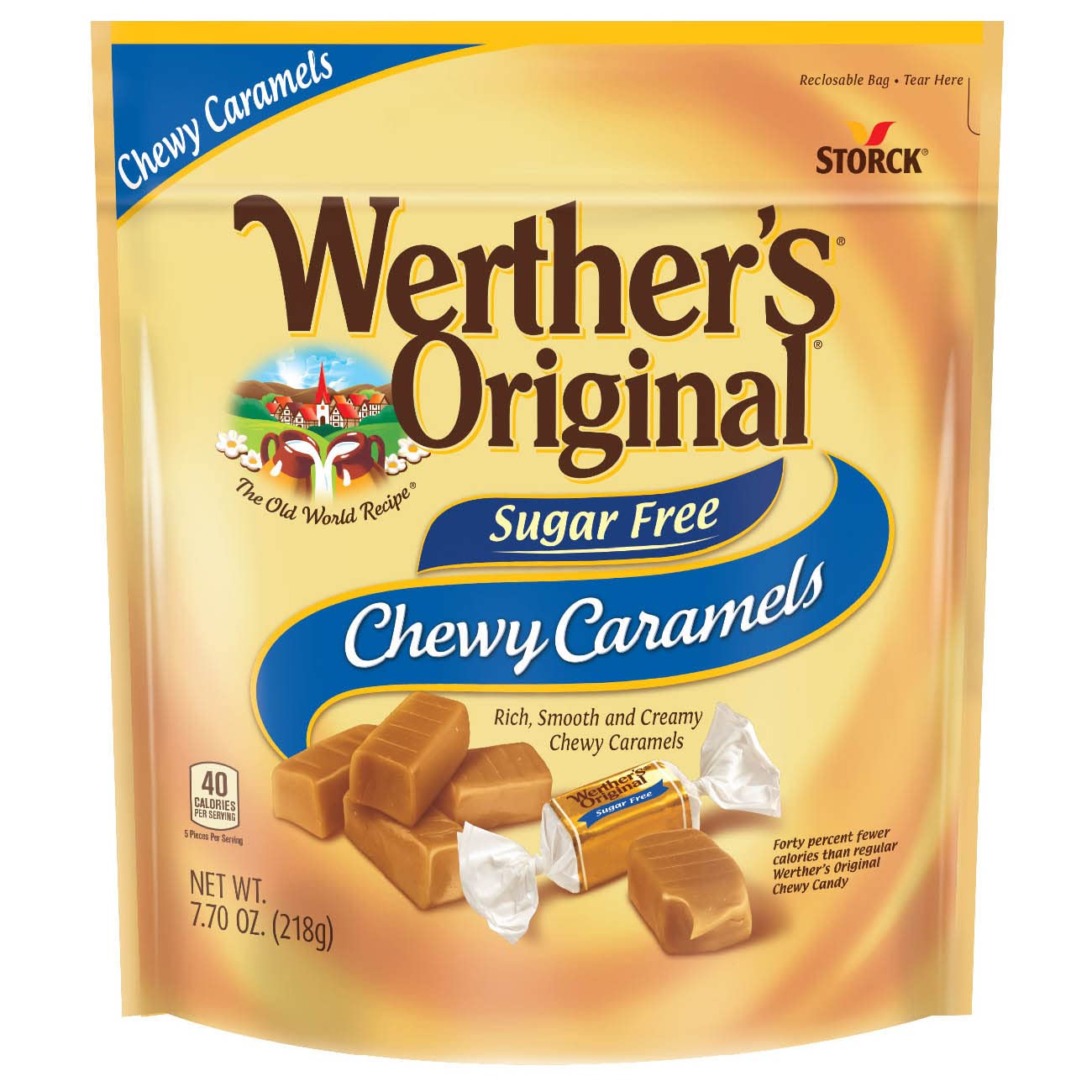 Product image of Werther's Original Sugar Free Chewy Caramels Individually Wrapped 7.7 oz 7.7 oz