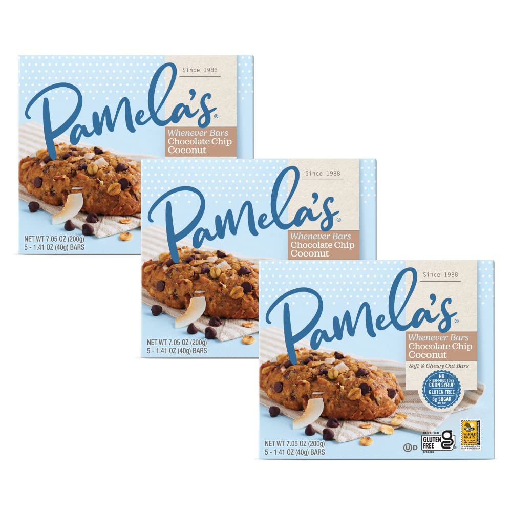 Product image of Pamela's Products Whenever Bars Oat Chocolate Chip Coconut Gluten-Free Snack Bars 5 ct Pack of 3
