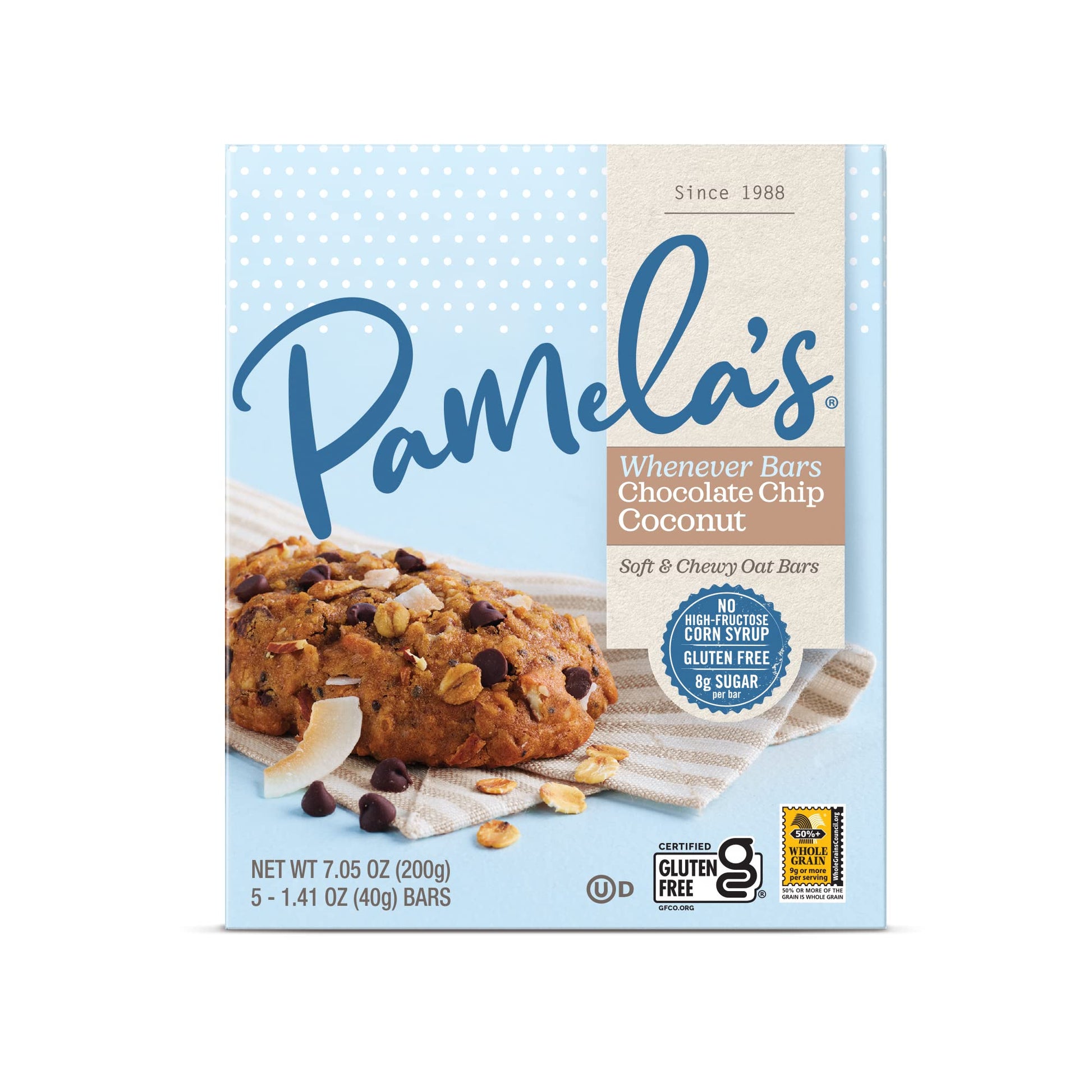 Product image of Pamela's Products Whenever Bars Oat Chocolate Chip Coconut Gluten-Free Snack Bars 5 ct Pack of 3