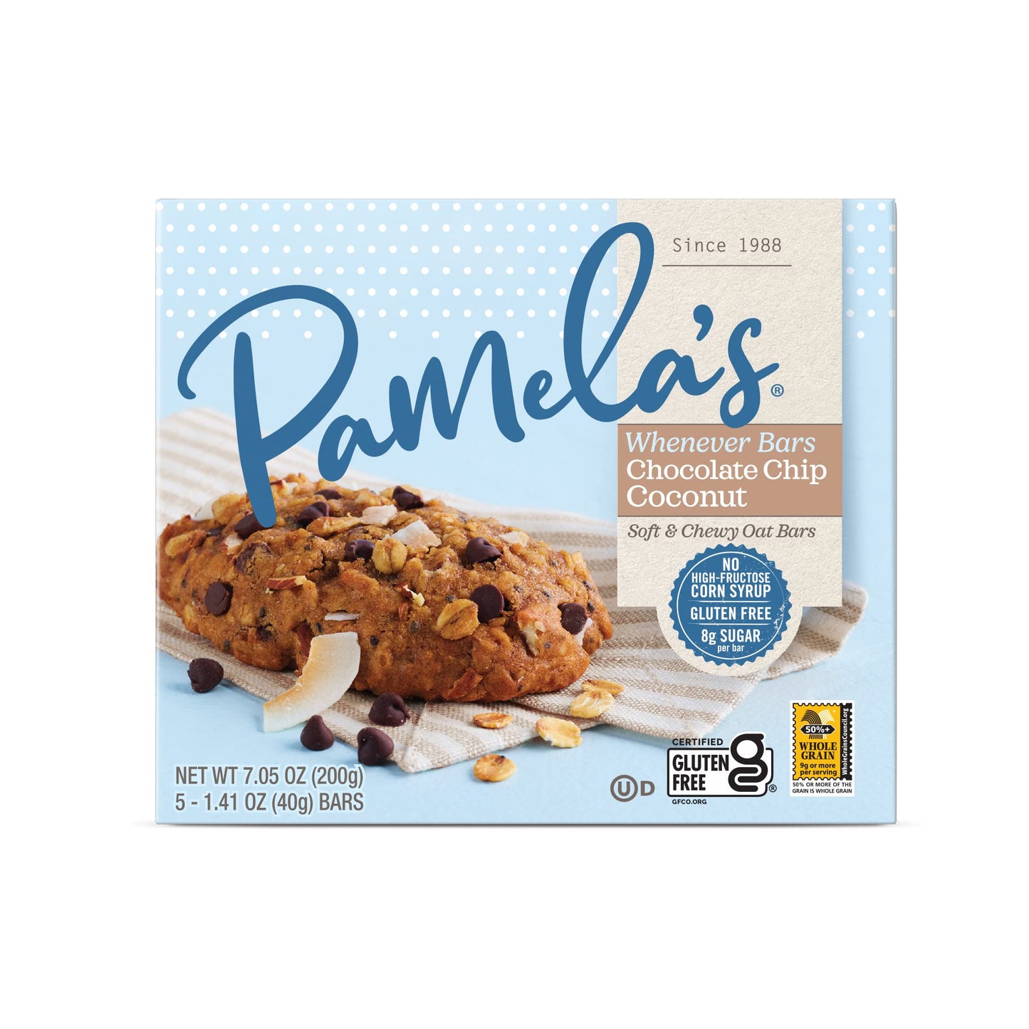 Product image of Pamela's Products Whenever Bars Oat Chocolate Chip Coconut Gluten-Free Snack Bars 5 ct Pack of 3