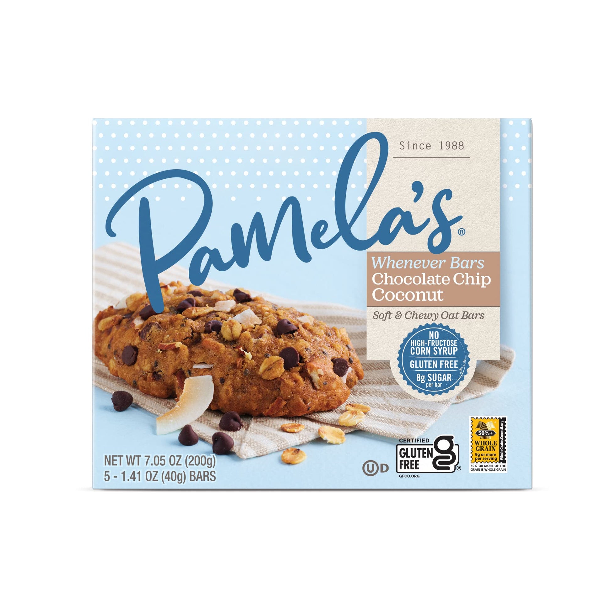 Product image of Pamela's Products Whenever Bars Oat Chocolate Chip Coconut Gluten-Free Snack Bars 5 ct Pack of 3