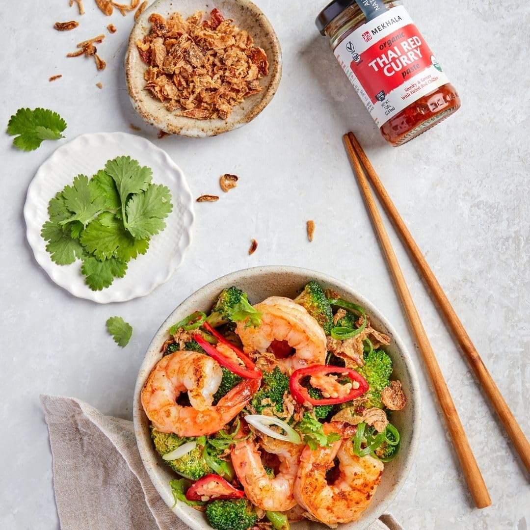 Product image of Mekhala Organic Thai Red Curry Paste Vegan Gluten-Free No Added Sugar Hot Each 3.5 oz 3.5 oz Pack of 3