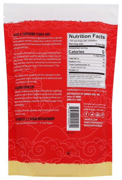 Product image of Lakanto Monk Fruit Sweetener All Natural Sugar Substitute Golden 28.22 oz 28.22 oz Pack of 2