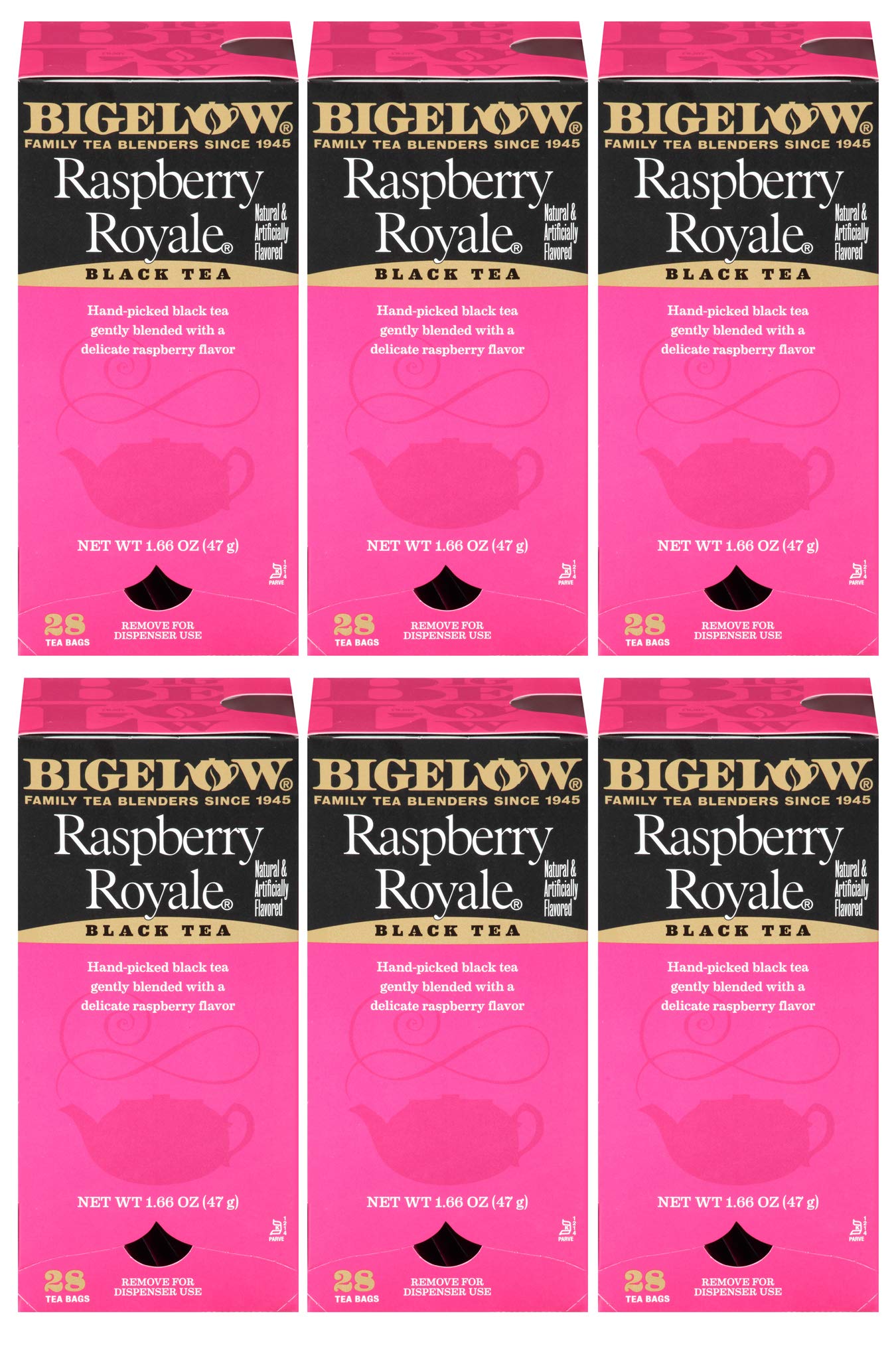 Product image of Bigelow Tea Black Tea Raspberry Royale Flavor Tea Bags All Natural Gluten Free28 ct Boxes 28 ct Boxes Pack