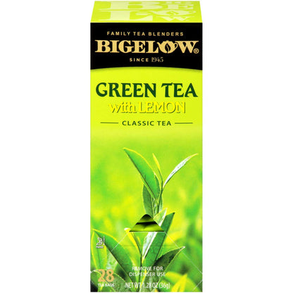 Product image of Bigelow Green Tea Lemon Tea Bags Lemon Flavor Rich in Antioxidants 28 ct Box Pack of 3