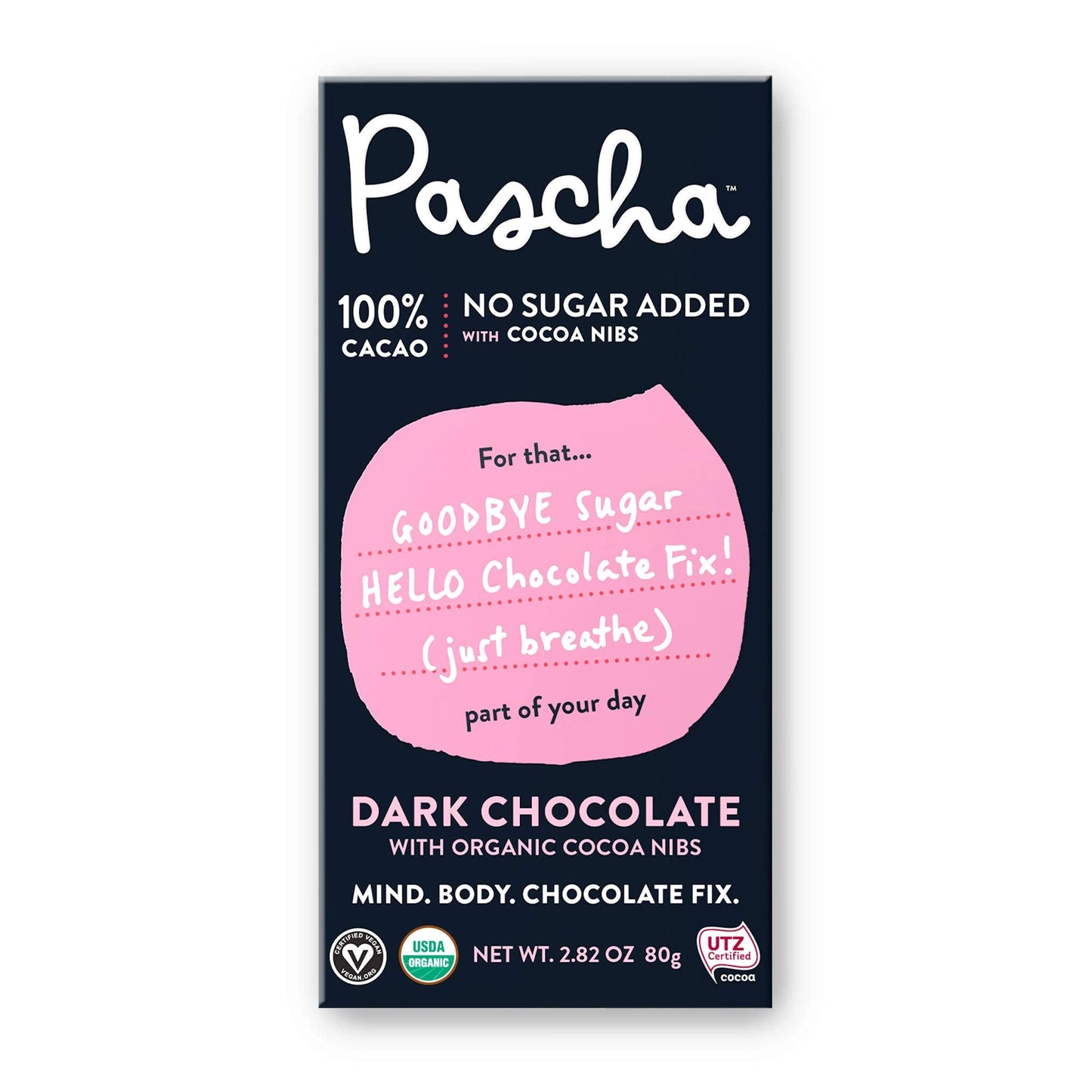 Product image of Pascha Organic No Added Sugar 100% Cacao Cocoa Nibs Chocolate Bars UTZ Gluten Free Non GMO Pack of 5
