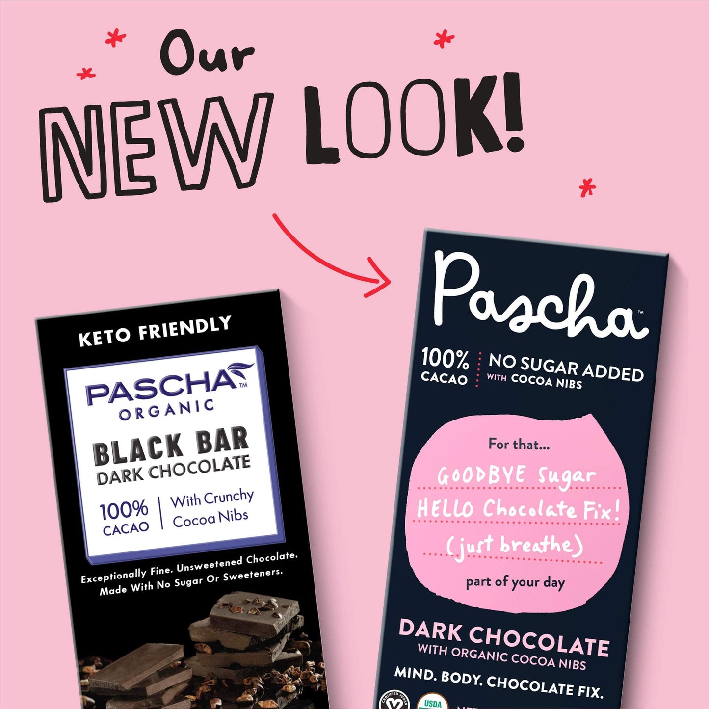 Product image of Pascha Organic No Added Sugar 100% Cacao Cocoa Nibs Chocolate Bars UTZ Gluten Free Non GMO Pack of 5