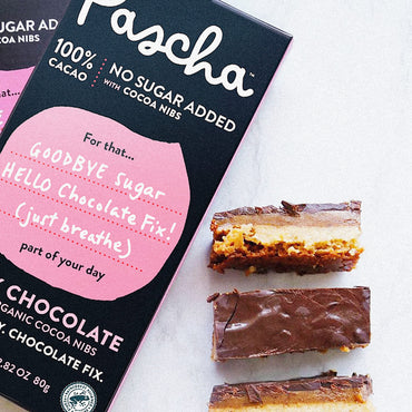 Product image of Pascha Organic No Added Sugar 100% Cacao Cocoa Nibs Chocolate Bars UTZ Gluten Free Non GMO Pack of 5