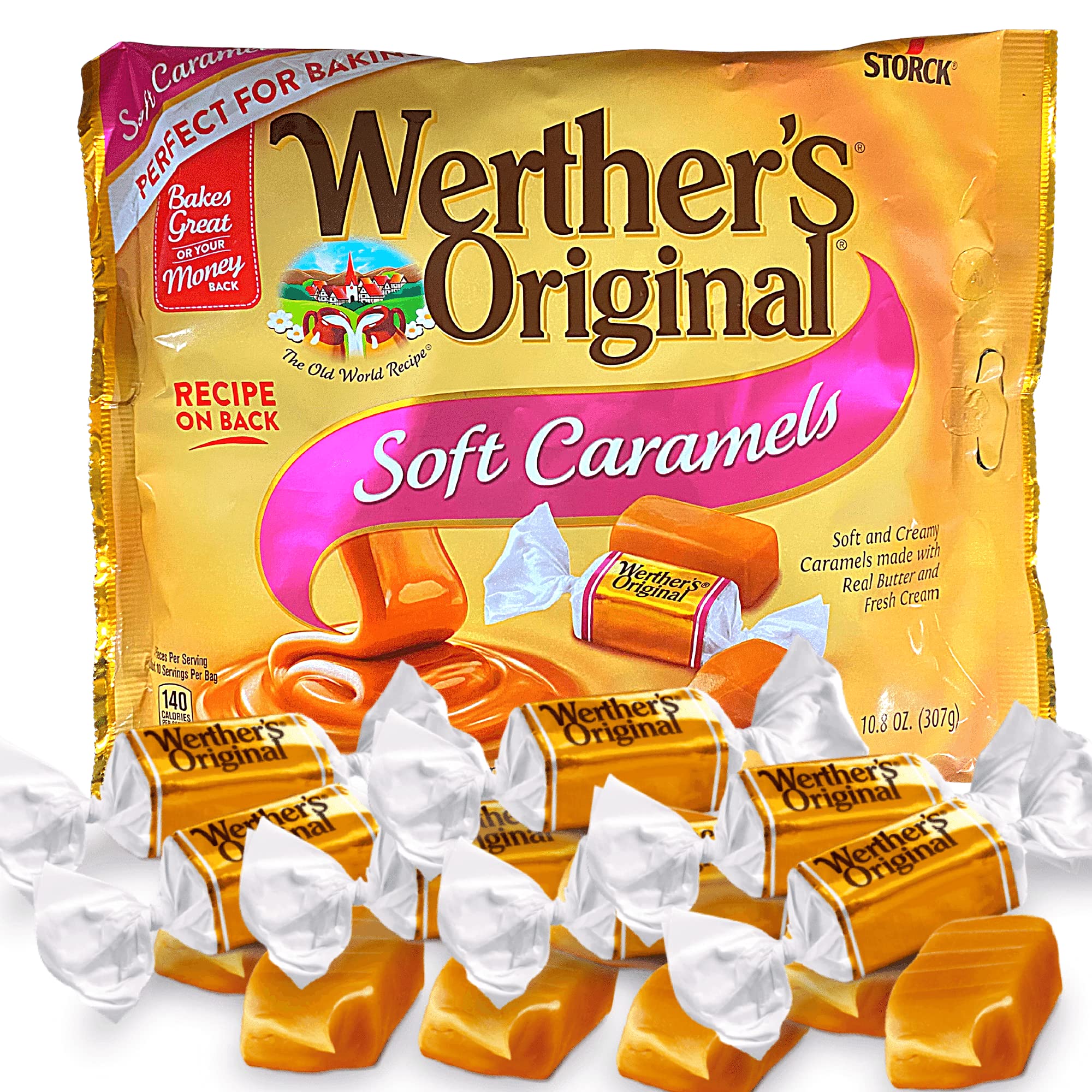 Product image of Werther's Original Soft Caramels 10.8 oz Bag Individually Wrapped Candy 10.83 oz 10.8 oz
