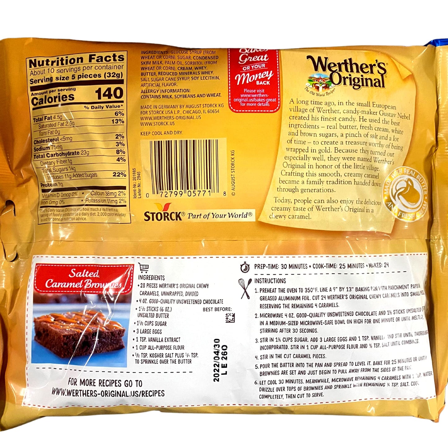 Product image of Werther's Original Soft Caramels 10.8 oz Bag Individually Wrapped Candy 10.83 oz 10.8 oz