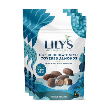Product image of Lily's Milk Chocolate Style Covered Almonds Stevia Sweetened No Added Sugar Low-Carb Keto-Friendly