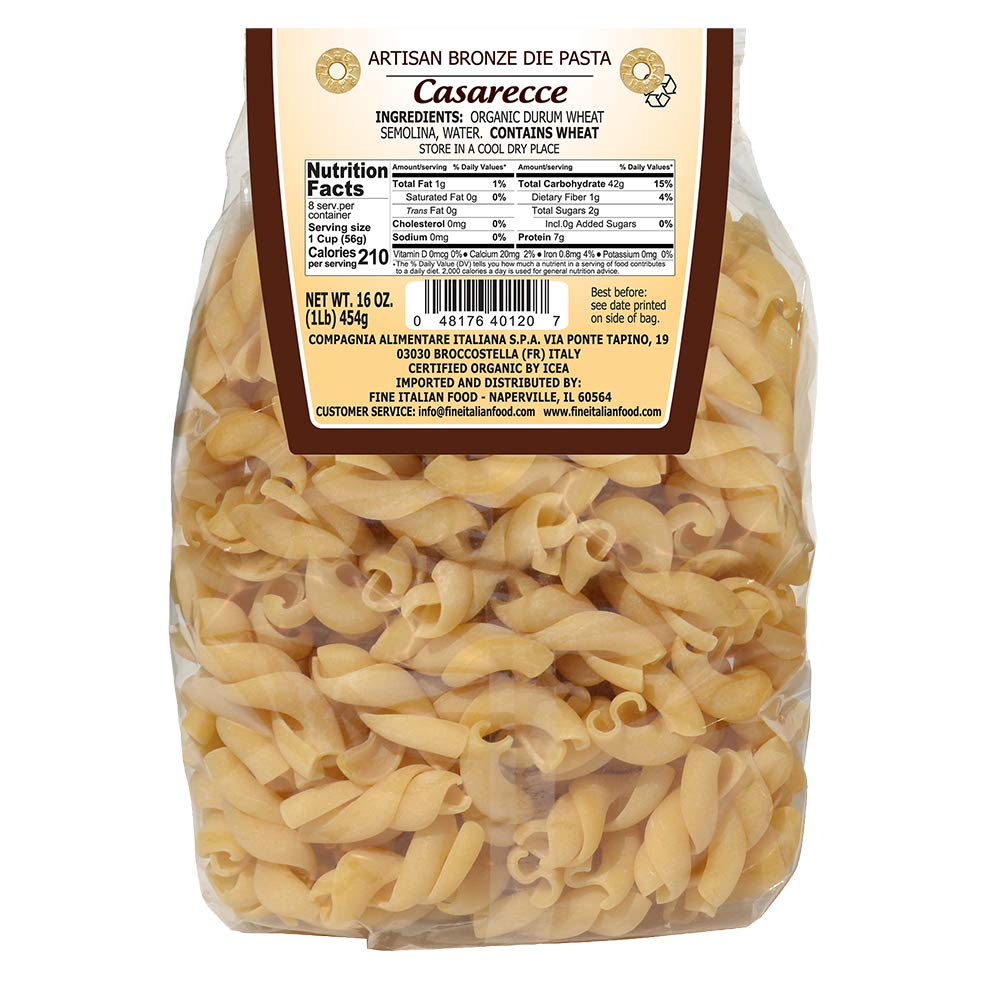 Product image of Mantova Organic Italian Specialty Pasta Caserecce Artisan Non-GMO Vegan Imported from Italy 1 lb Pack of 2