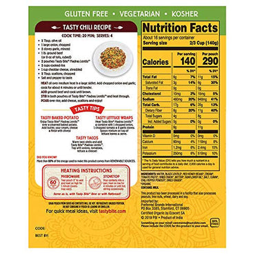 Product image of DAILYLIVE Tasty Bite Organic Vegetarian All Natural Indian Madras Lentils Lentils Red Beans and Spices