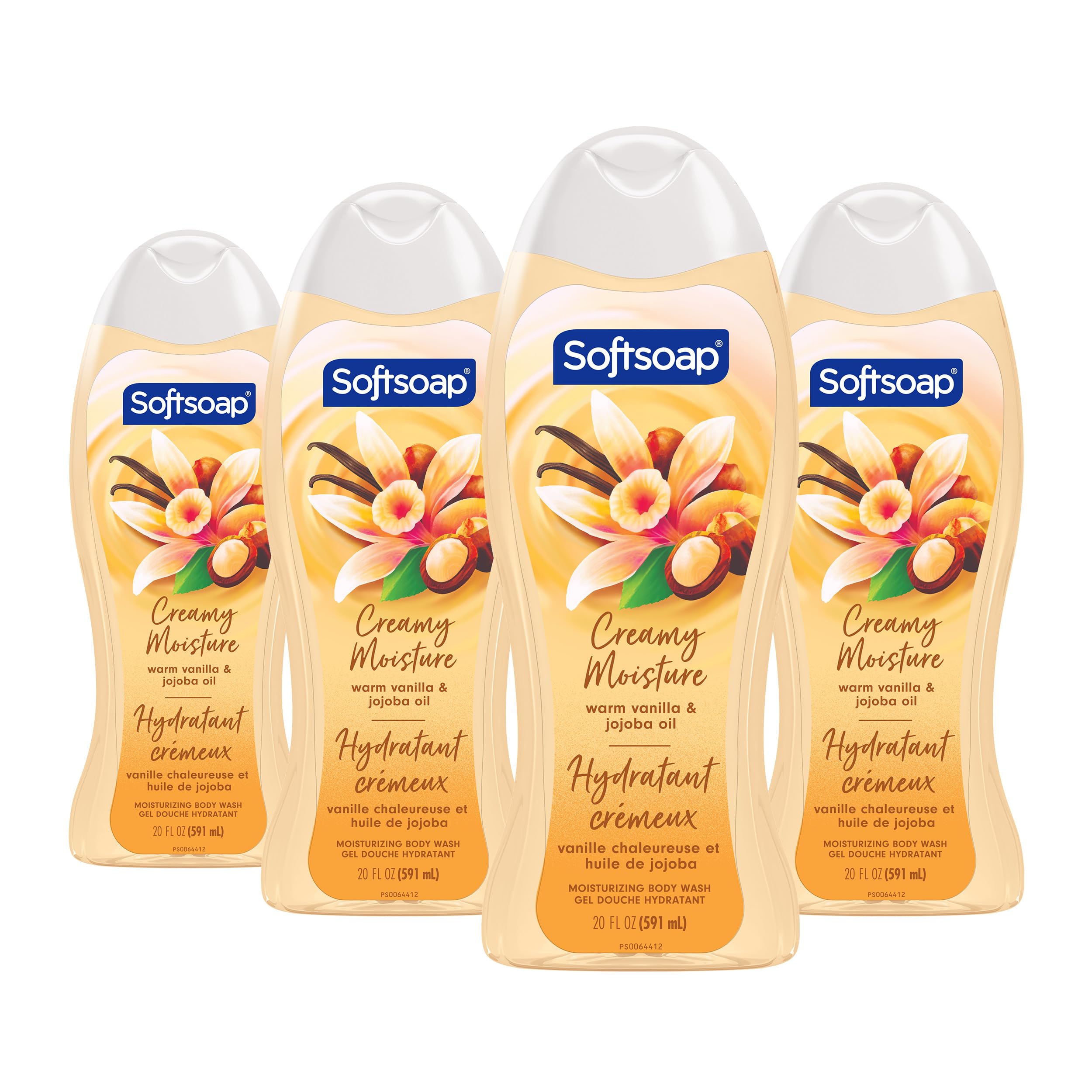 Product image of Softsoap Moisturizing Body Wash Vanilla and Jojoba Oil 20 Fluid oz Pack of 4