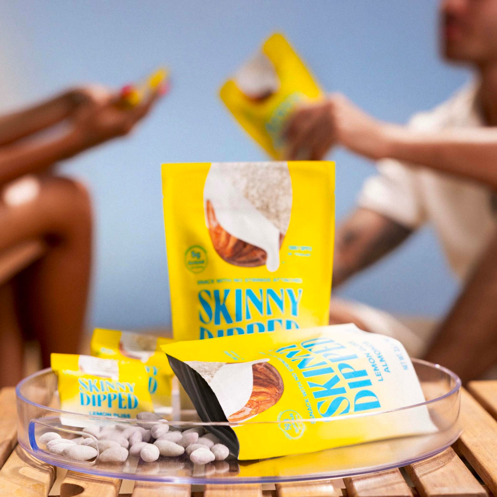 Product image of SKINNYDIPPED Lemon Bliss Yogurt Covered Almonds Healthy Snack Plant Protein Gluten Free Resealable Bags 3.5