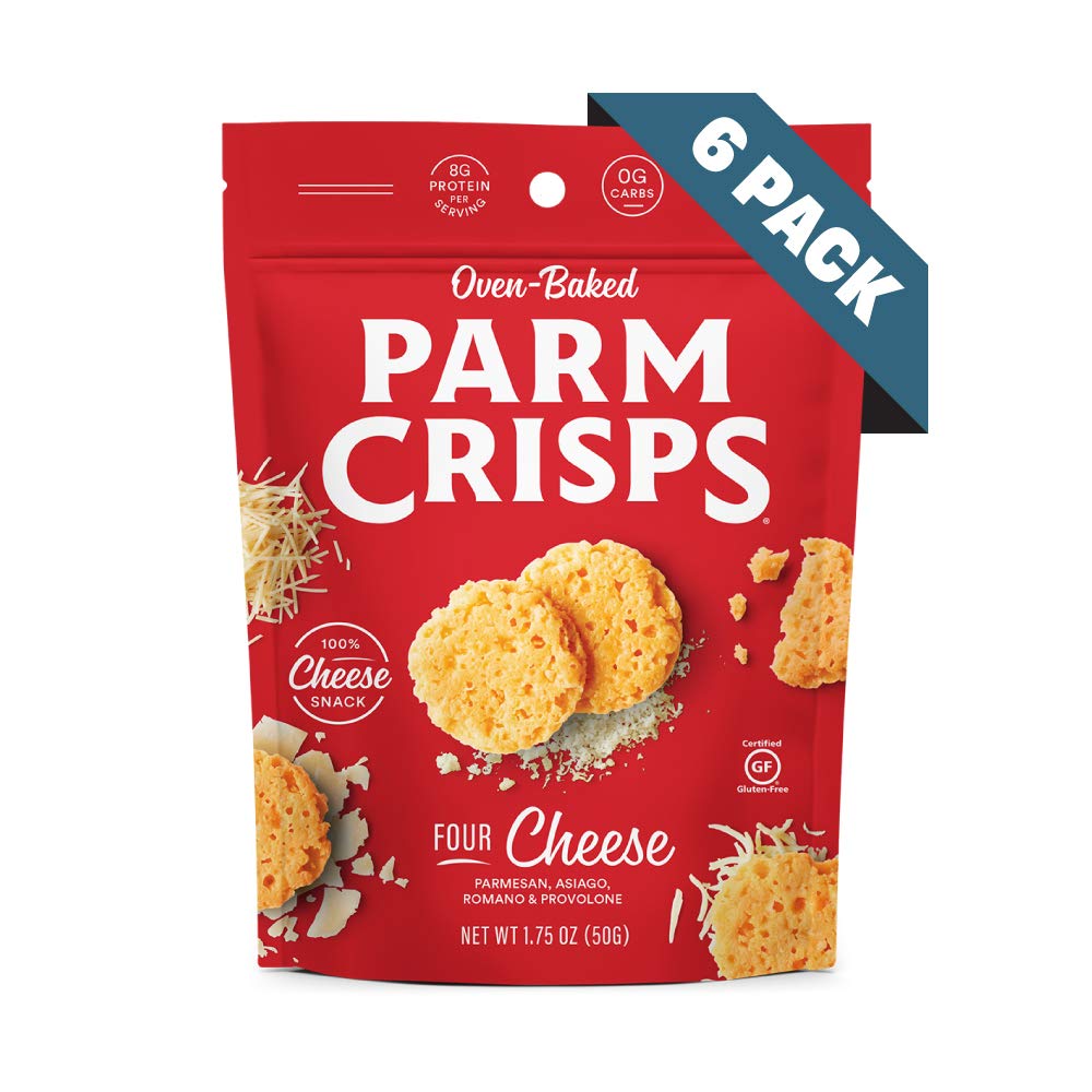 Product image of ParmCrisps Four Cheese Parm Crisps Cheese Crisps Keto Low Carb High Protein Gluten Free Oven Baked 100% Real