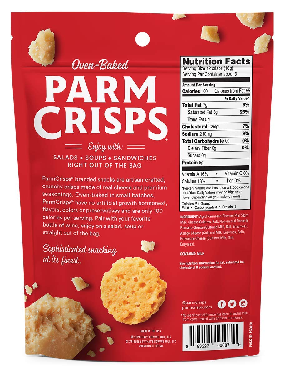 Product image of ParmCrisps Four Cheese Parm Crisps Cheese Crisps Keto Low Carb High Protein Gluten Free Oven Baked 100% Real