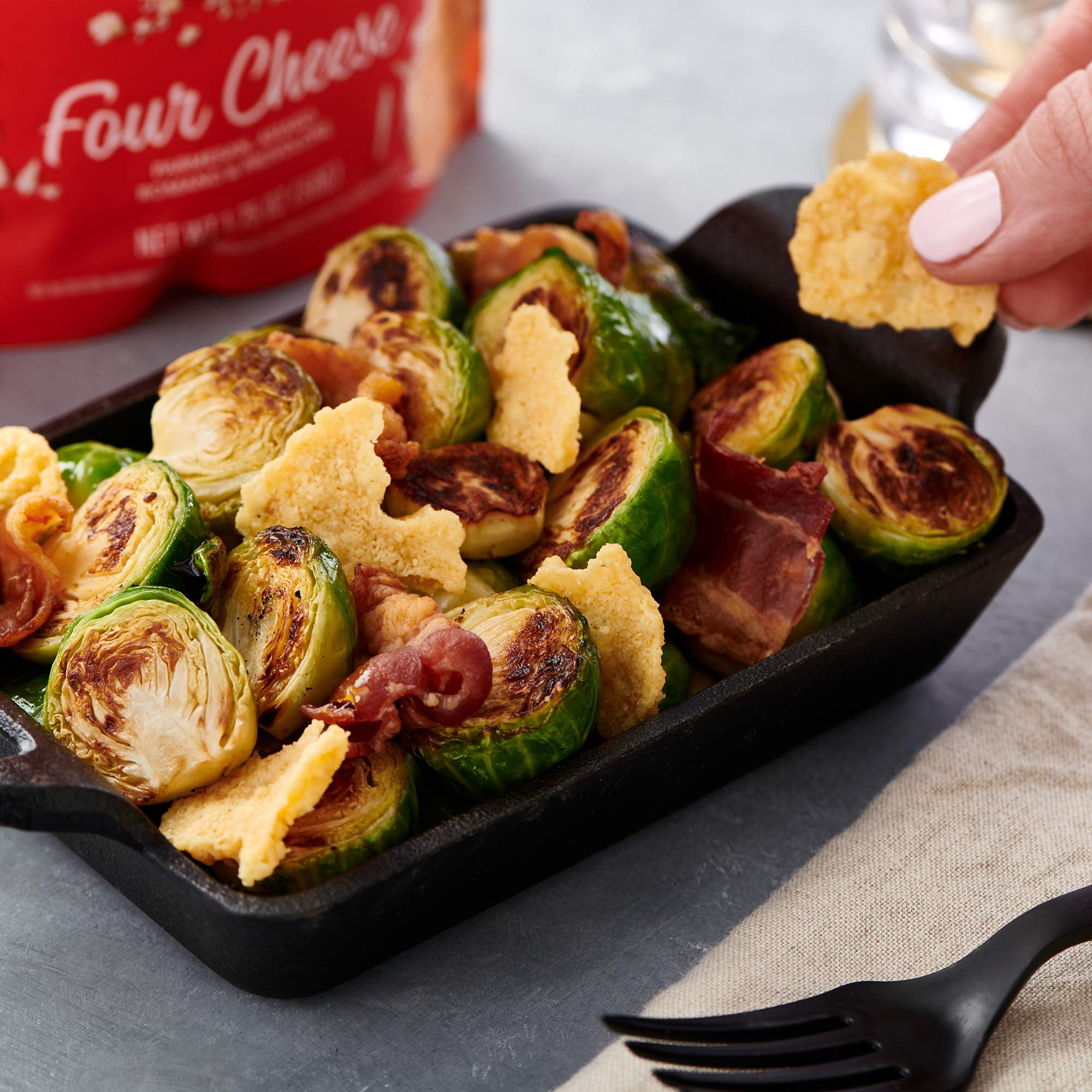 Product image of ParmCrisps Four Cheese Parm Crisps Cheese Crisps Keto Low Carb High Protein Gluten Free Oven Baked 100% Real