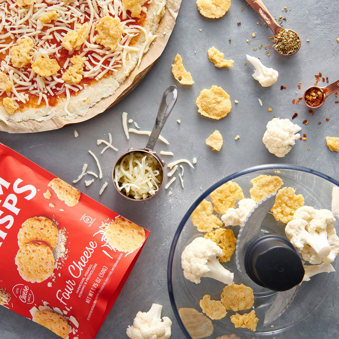Product image of ParmCrisps Four Cheese Parm Crisps Cheese Crisps Keto Low Carb High Protein Gluten Free Oven Baked 100% Real