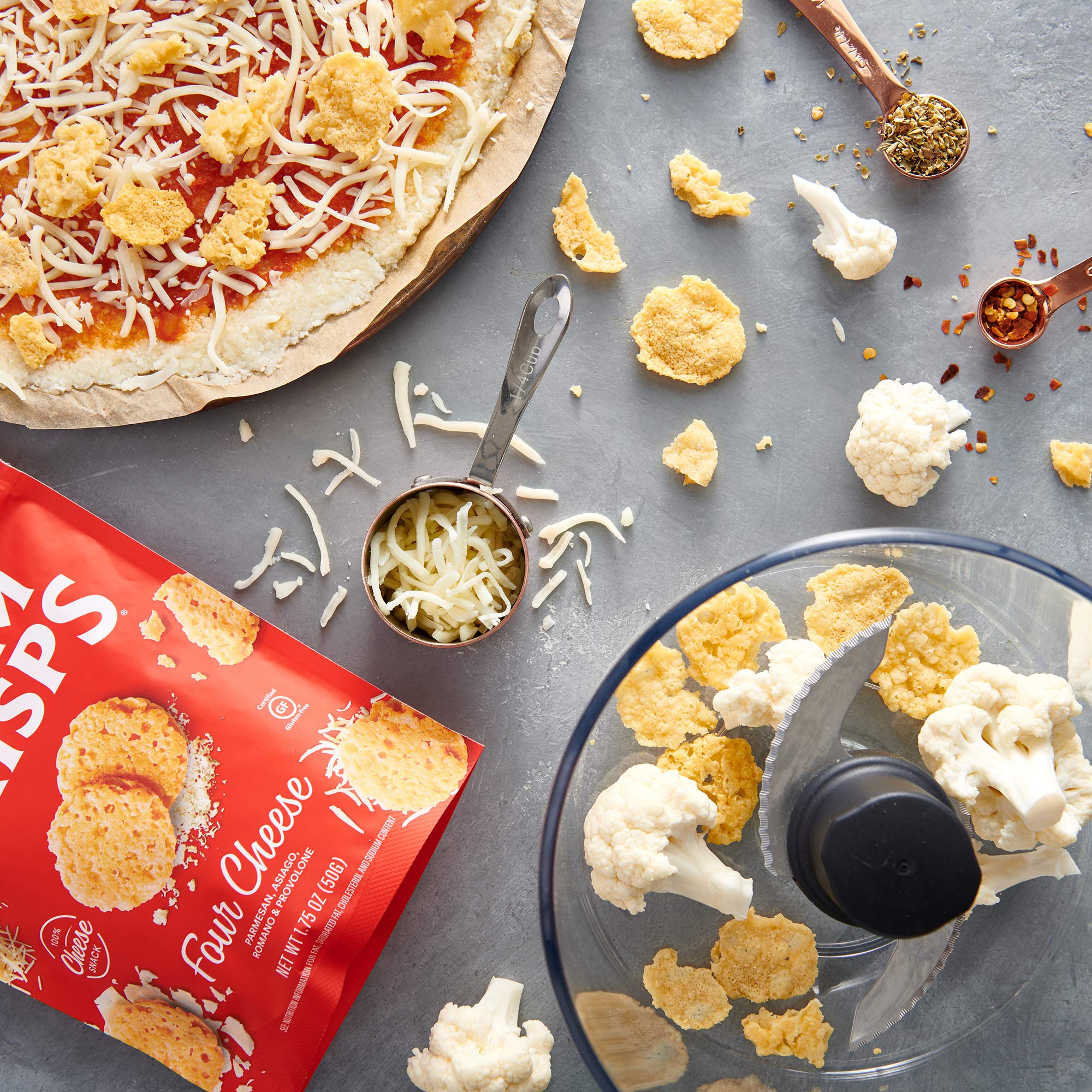 Product image of ParmCrisps Four Cheese Parm Crisps Cheese Crisps Keto Low Carb High Protein Gluten Free Oven Baked 100% Real