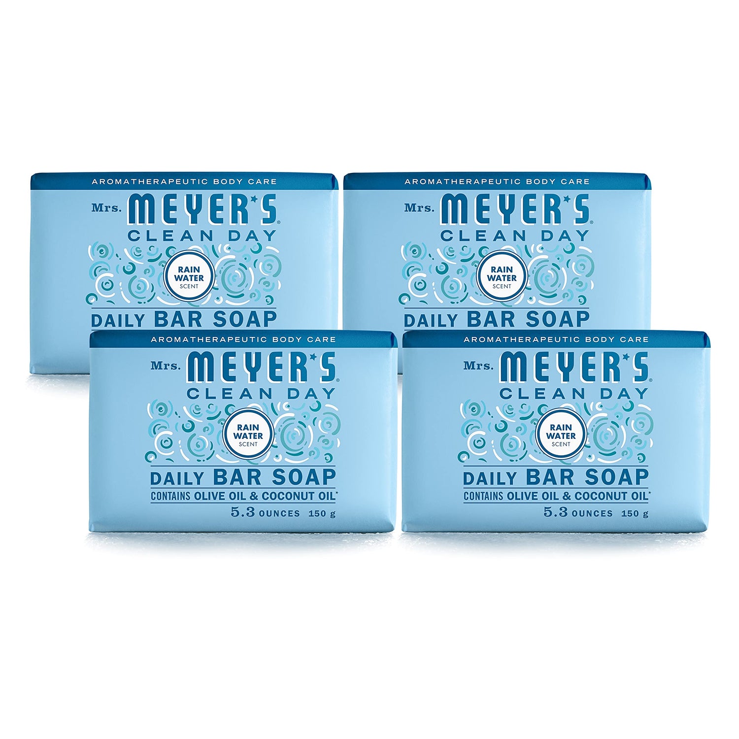 Product image of Mrs. MEYER'S Clean Day Bar Soap Rain Water Scent Made Essential Oils Use as Body Wash or Hand Soap 5.3 oz