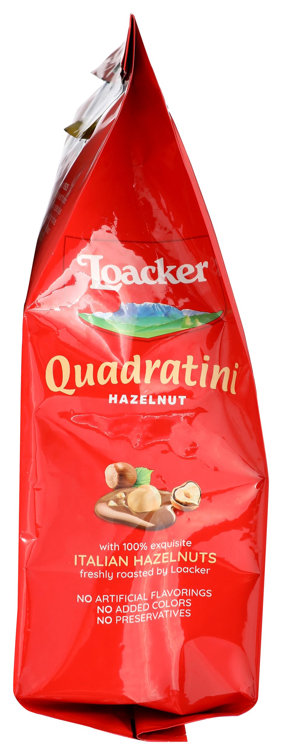 Product image of Loacker Quadratini Hazelnut Wafer Cookies Bite Size 30% Less Sugar Hazelnut Cream Filling NON-GMO 100%