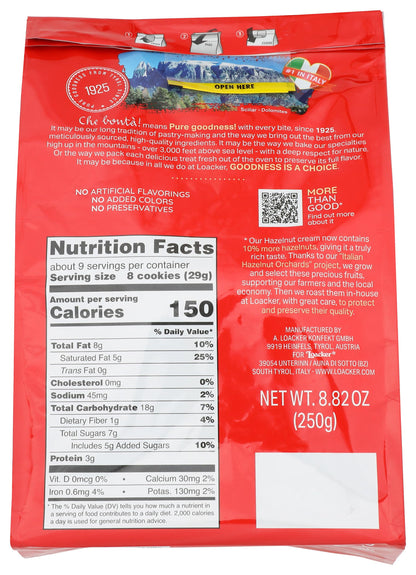 Product image of Loacker Quadratini Hazelnut Wafer Cookies Bite Size 30% Less Sugar Hazelnut Cream Filling NON-GMO 100%