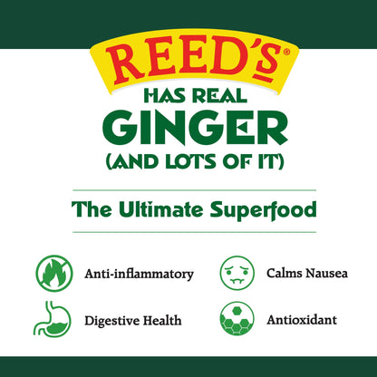 Product image of Reed's Zero Sugar Real Ginger Ale All-Natural Classic Ginger Ale Made Real Ginger can 12 oz 12 oz Pack of 8