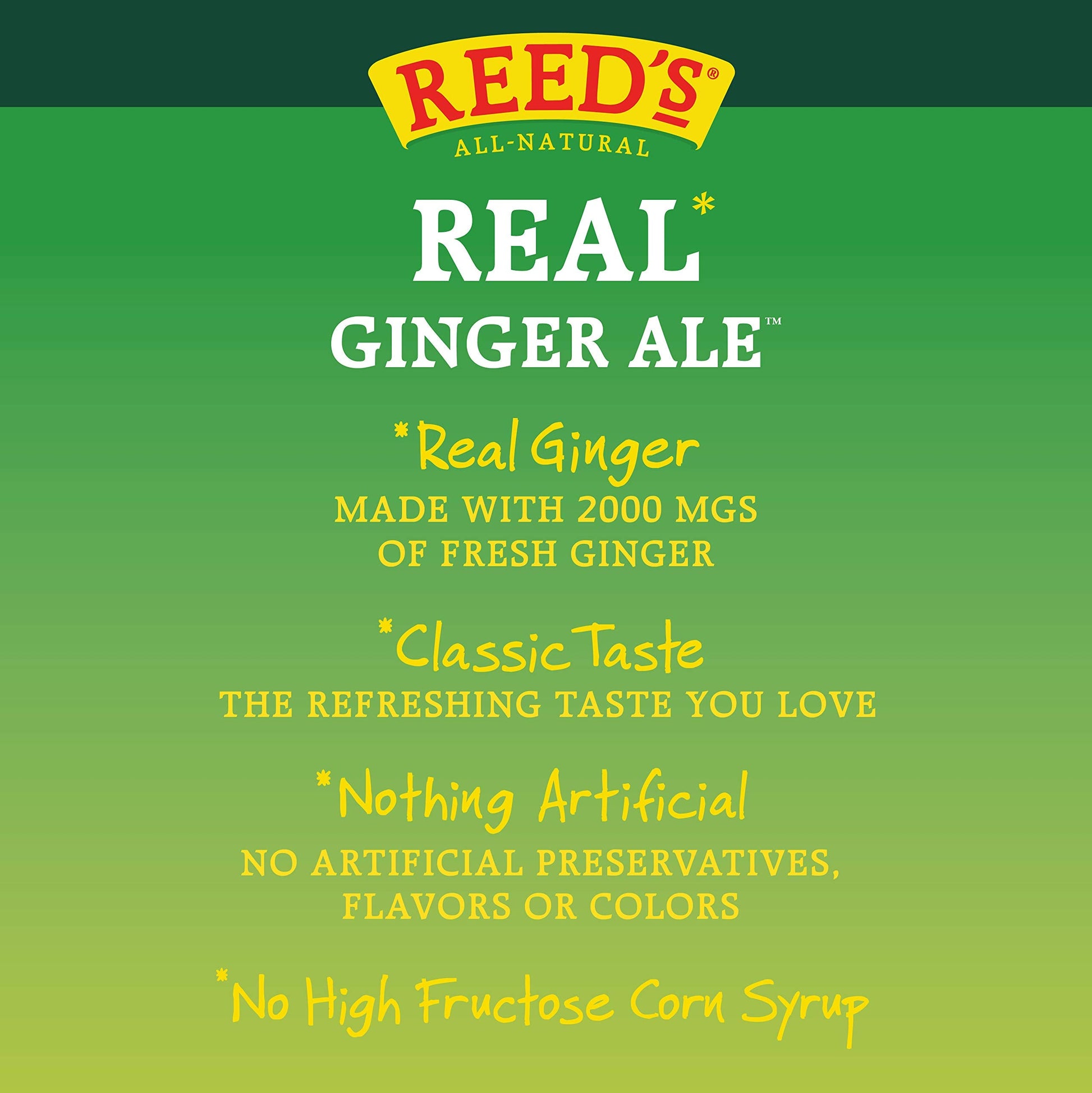 Product image of Reed's Real Ginger Ale All-Natural Classic Ginger Ale Made Real Ginger - cans 12 oz 12 oz Pack of 8