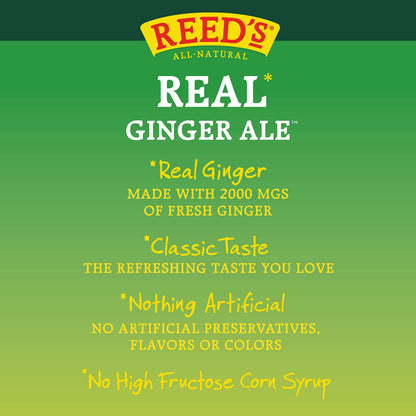 Product image of Reed's Real Ginger Ale All-Natural Classic Ginger Ale Made Real Ginger - cans 12 oz 12 oz Pack of 8