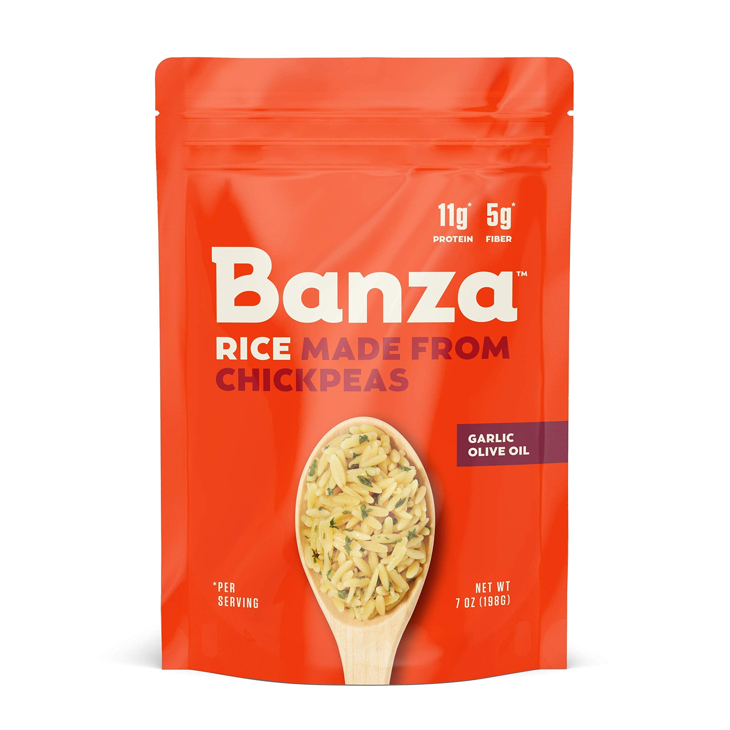Product image of Banza Chickpea Rice Garlic Olive Oil High Protein Low Carb Gluten-Free Vegan Bag 8 oz 8 oz Pack of 6