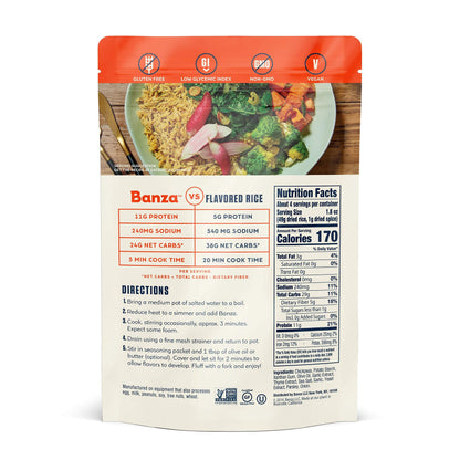 Product image of Banza Chickpea Rice Garlic Olive Oil High Protein Low Carb Gluten-Free Vegan Bag 8 oz 8 oz Pack of 6