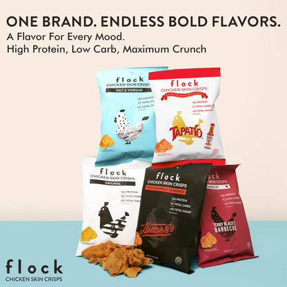 Product image of Flock Keto Chicken Skin Chips Original Flavor Low Carb High Protein Gluten-Free 1 oz 1 oz Pack of 8