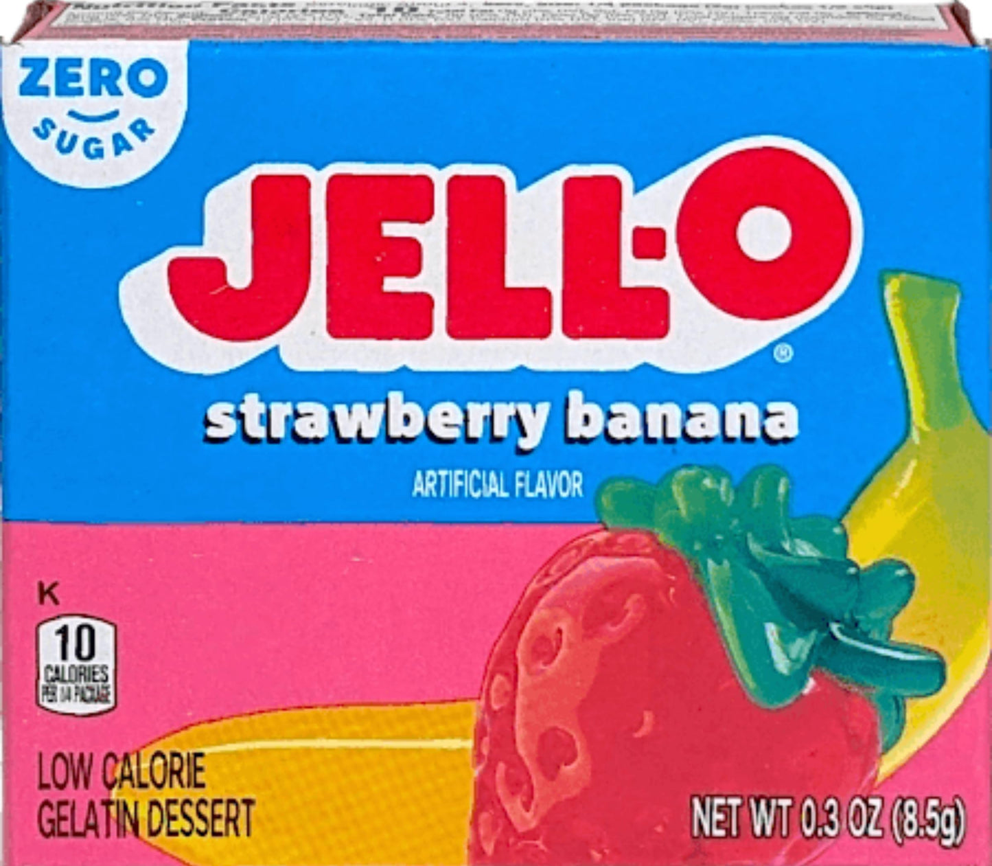 Product image of Jell-O Sugar-Free Gelatin Dessert Strawberry Banana 0.3 oz 0.3 oz Pack of 4