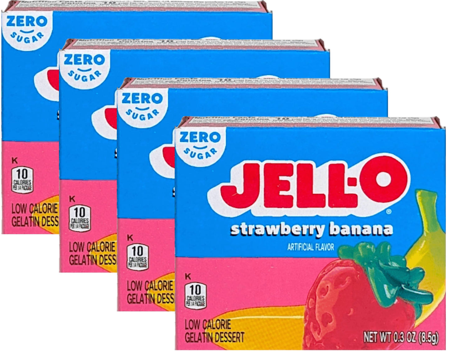 Product image of Jell-O Sugar-Free Gelatin Dessert Strawberry Banana 0.3 oz 0.3 oz Pack of 4